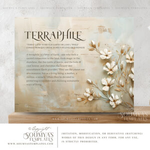 Printable Wall Art, Nature Wall Art, Word Art Print, Rustic Decor, Rustic Wall Art, Terraphile Word Meaning Print